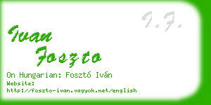 ivan foszto business card